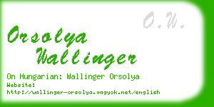 orsolya wallinger business card